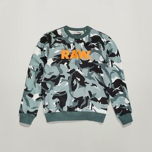 G-Star Men's Camouflage Crewneck Sweater - Green, Black, and Orange